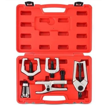 Imagem de Kit de ferramentas de serviço dianteiro Asnfanl 5 em 1, extrator de braço Pitman, separador de junta esférica, removedor de extremidade de haste de direção para caminhonetes de carros, SUVs, com