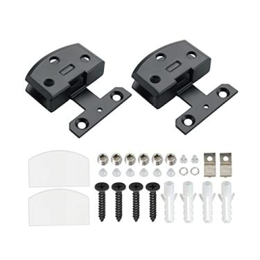 Imagem de 2 dobradiças de porta de vidro, dobradiças de mostra, dobradiças de porta de clipe, dobradiças pretas foscas de liga de zinco