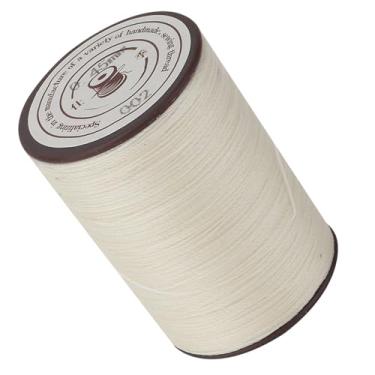 Imagem de Generic Cabo de Cera para Costura de Couro, Forte Resistência Ao Desgaste, Linha Artesanal para Bolsas, Preto, 160m/rolo (002 arroz branco)