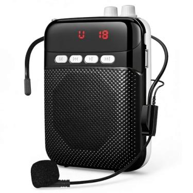 Imagem de Kinizuxi amplificador de voz portátil para professores, fone de ouvido com sistema pa de amplificador pessoal recarregável de 2400mah para microfone falante para professores, guias turístico
