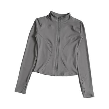Imagem de Jaqueta Esportiva Feminina De Manga Longa Com Zíper Para Yoga E Fitnes
