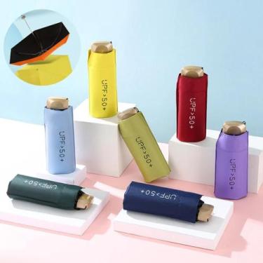 Imagem de Mini Sombrinha De Alumínio Dobrável UV UPF50+ Com Proteção Solar e Pro