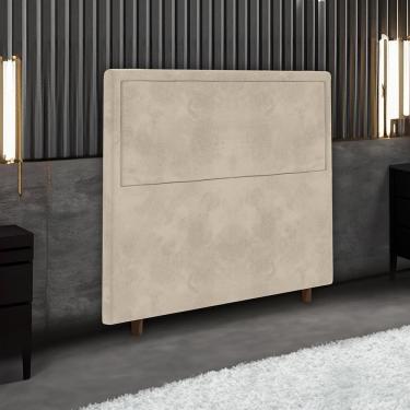 Imagem de Cabeceira para Cama Box de Solteiro Portobel Evelyn com Revestimento em Suede – 90cm de...