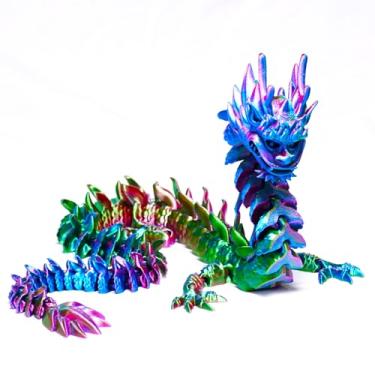 Imagem de Dragão impresso em 3D, brinquedos fidget , animais misteriosos articulados flexíveis, presente surpresa para festivais, decoração de estatuetas domésticas, decorações de mesa executiva (RGB)