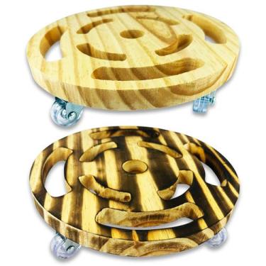 Imagem de Suporte Para Vaso De Planta Redondo Rodinhas Cristal 25 Cm - JJVERAS, 