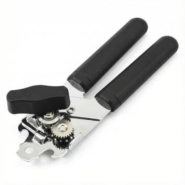 Imagem de Lane Abridor de latas de aço inoxidável preto para cozinha doméstica prático abridor de lata manual