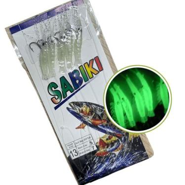 Imagem de Isca Pesca Artificial Sabiki 5 Camarao Fluorescente Peixe Lambari Roba