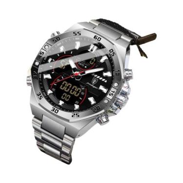 Imagem de Relógio De Pulso Masculino Militar LED Luminoso À Prova d'Água Em Aço 