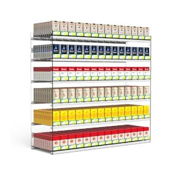 Imagem de Bandeja automática para empurrar cigarros – Pacote com 10 suportes para exibição de tabaco para supermercados, prateleira flutuante decorativa transparente e divisor de fósforos, ideal para exibição