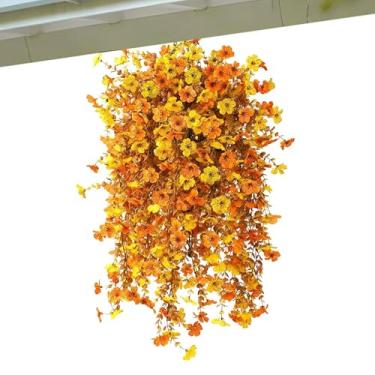 Imagem de Flores artificiais de outono para atividades ao ar livre – planta de jardim – flores falsas resistentes a UV de 60 cm | para varanda, casa, interior, pátio, varanda, trilhos, quintal, decoração