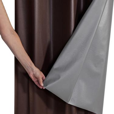 Imagem de Cortina Blackout Voil Liso 2,80m x 1,60m Voil 100% Poliéster/Forro 100% PVC - Marrom