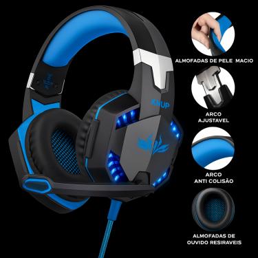 Imagem de Headset Over-Ear Knup com Redução de Ruído Gamer
