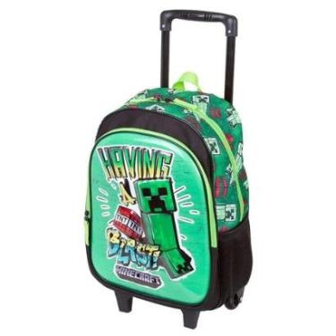 Imagem de Mochila de Rodinhas Sestini Minecraft Verde e Preto-Masculino