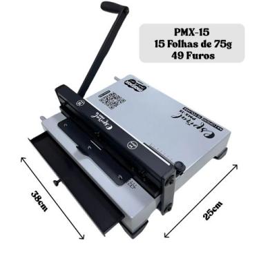 Imagem de Encadernadora Espiral Espiramatic Ofício Preta Marpax 15fls