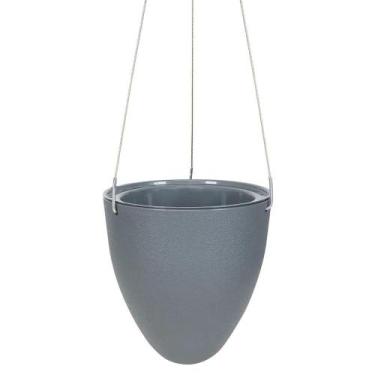 Imagem de Vaso Autoirrigável 19X21 Cachepot Suspenso Grafite Planta - Vasart