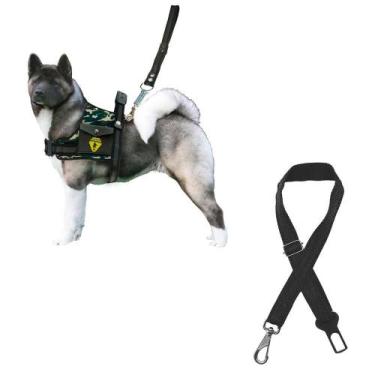 Imagem de Coleira Para Cachorro Grande Com Cinto De Segurança Pet Peitoral Para 