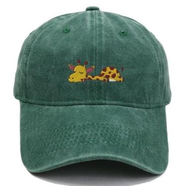 Imagem de Boné de beisebol, chapéu liso de algodão com bordado de girafa de dese