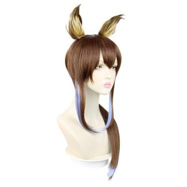 Imagem de Peruca de cosplay Arknights Amiyas Synthetic Hair 65 cm para Halloween