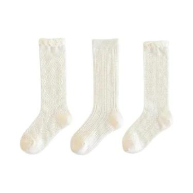 Imagem de Meias De Princesa De Renda Até O Joelho Para Meninas, Finas De Algodão