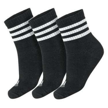 Imagem de Meia Adidas Cushioned 3s Sportswear Cano Medio 38 ao 40 Pack Com 3 Par