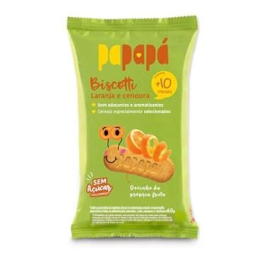 Imagem de Papapá, Biscoito infantil, Biscotti, Sabor Laranja & Cenoura, 60g, Verde