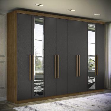 Imagem de Guarda Roupa Casal Grande Master New 8 Portas 4 Gavetas c/ Espelho Santos Andira
