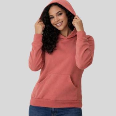 Imagem de Blusão Feminino Moletom Básico com Capuz e Bolso Canguru Malwee-Feminino