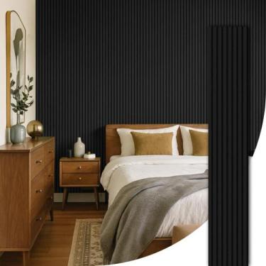 Imagem de Painel Ripado Acústico Madeira Natural Ikara - 270x32cm, Preto