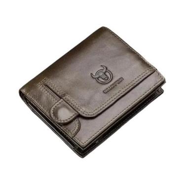 Imagem de Carteira Bifold Masculina Com Bloqueio RFID Em Couro Legítimo, 15 Slot