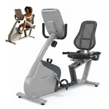 Imagem de Bicicleta Ergométrica Resistência Magnética Horizontal Cinza