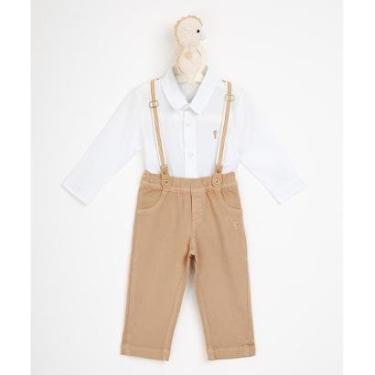 Imagem de Conjunto Bebê Menino Camisa /Calça Sarja e Suspensório-Masculino