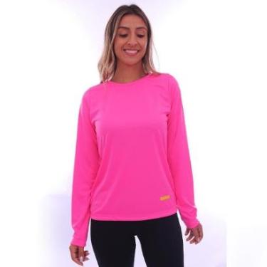 Imagem de Camisa Dry Feminina Proteção UV UVB Manga Longa Academia Esportes Aquáticos Corrida Segunda Pele-Feminino