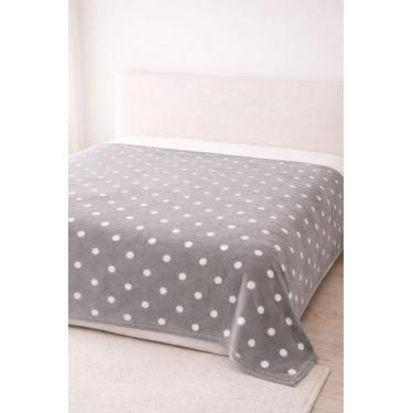 Imagem de cobertor manta flannel casal 1 pça. poa 2,45m x 2,30m - bell, Cinza