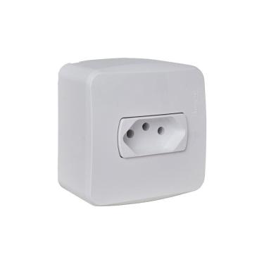 Imagem de Tomada de Sobrepor Miluz Schneider 2P+T 10A 250V Branca