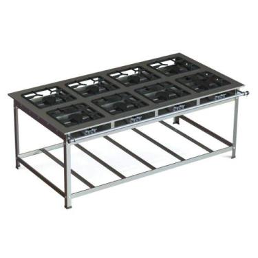 Imagem de Fogão Industrial Inox 30x30 P7 8 Bocas Baixa Pressão 8 QS JS Martins -