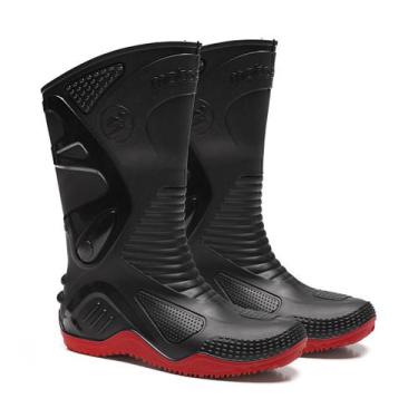 Imagem de Bota de PVC Cano Longo Antiderrapante Impermeável com Forro Motosafe -