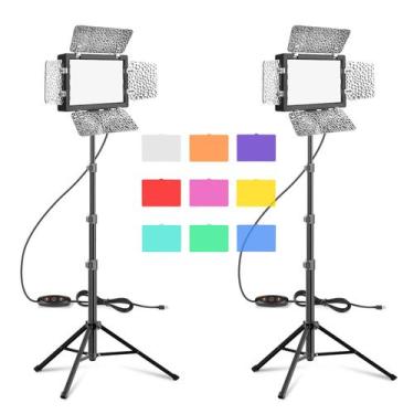 Imagem de Iluminação fotográfica EMART LED Studio com suporte de tripé, 2 pacote