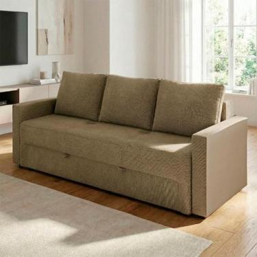 Imagem de Sofá Cama 3 Lugares casal 2,10 mts Pompeia Safira Matrix, SINTETICO CA