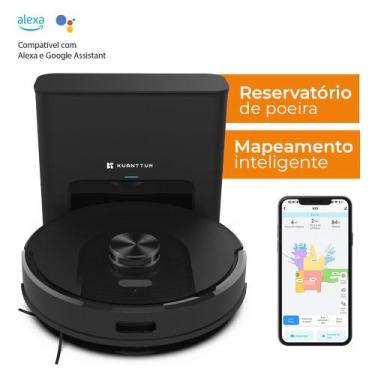 Imagem de Robô Aspirador Kuanttum X10 Preto 220V Laser WiFi 5000Pa Mop Smart Tuy