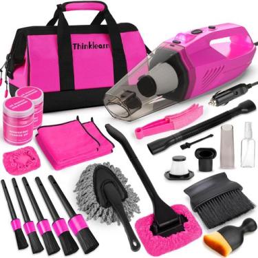 Imagem de Kit de limpeza de carro ThinkLearn Car Vacuum Detailing Pink