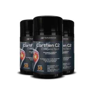 Imagem de 3x cartflen c2 colageno tipo ii 30comp hf suplementos