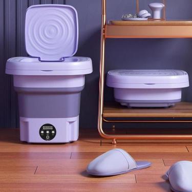 Imagem de Mini Máquina Lavar Roupas Lavadora Dobrável Portátil S19 - WCAN, 100-2