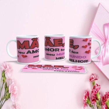Imagem de Caneca de Porcelana 325ML Mães Estampa 88 para Dia das Mães Branco Out