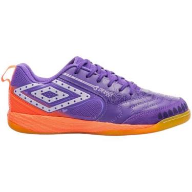 Imagem de Tênis Umbro Futsal Pro 5 Bump DLM, Roxo, Laranja, 43