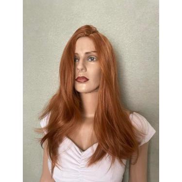 Imagem de Peruca Wig Ruiva Ruivo Cobre Longbob Curta Premium 40cm - JUPERUCAS
