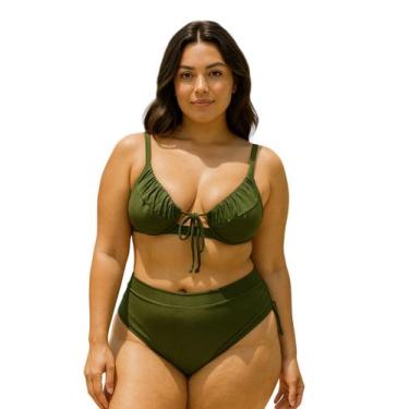Imagem de Biquíni Feminino Plus Size Aro Sem Bojo Calcinha Cintura Alta - Peneló