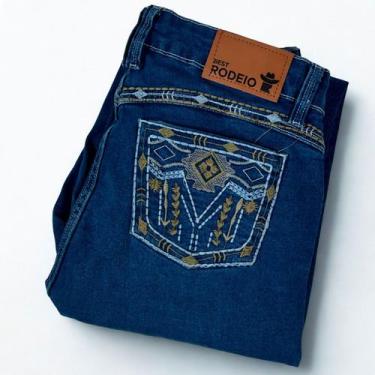Imagem de Calça Country Feminina Plus Size Bordada Jeans Grosso Flare - Best Rod