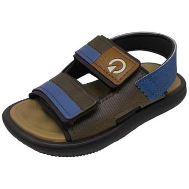 Imagem de Sandalia infantil menino cartago mini iii marrom/castor/azul 12461 -, 