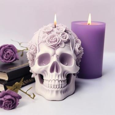 Imagem de Molde de silicone ORGSUMMER 3D Skull Rose Flower Candle Making