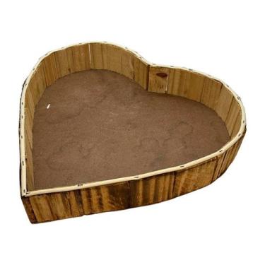 Imagem de Cachepot Coração de Madeira M - 33x5,5x31cm - 1 unidade - Rizzo